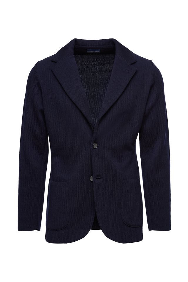 Emanuel Berg Premium Structured Two-Button Swacket, Color: Navy, Size: S