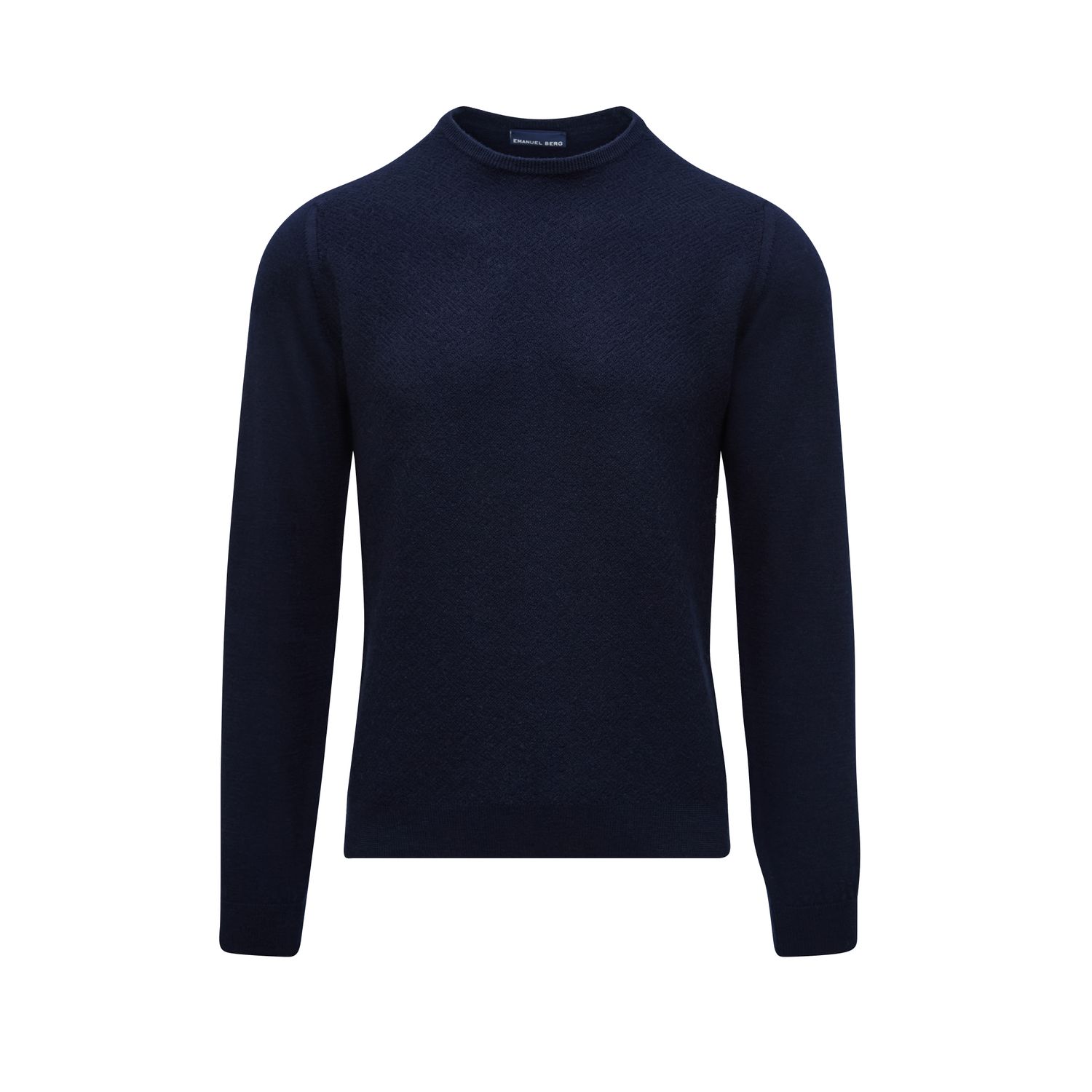 Emanuel Berg Light Gauge Structured Crew Neck Sweater, Color: Navy, Size: S