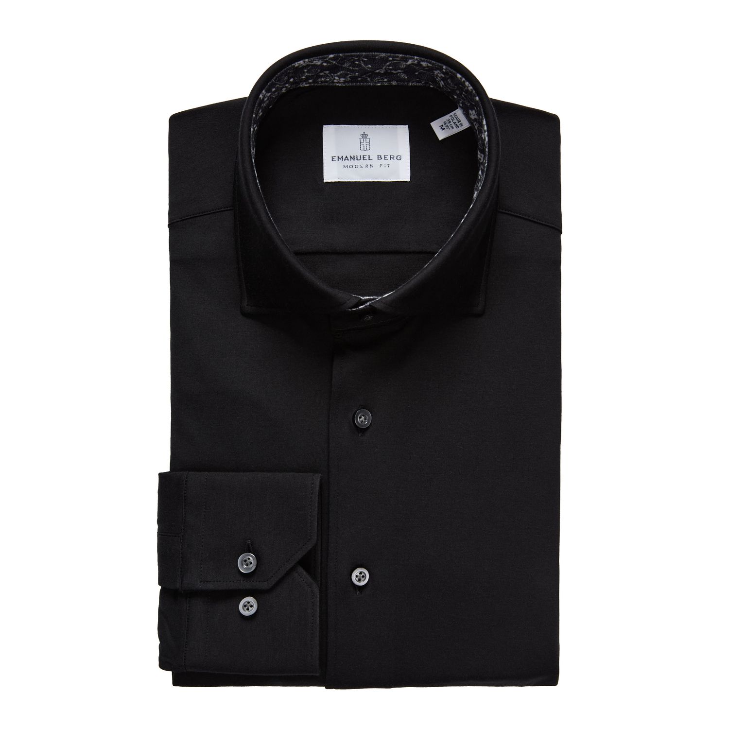 Emanuel Berg Modern Fit Stretch Knit Contrast 4Flex Shirt