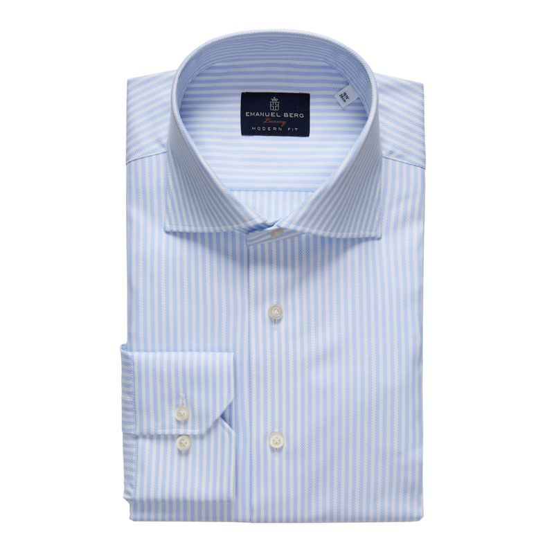 Emanuel Berg Performance Yarn Stripe Dress Shirt