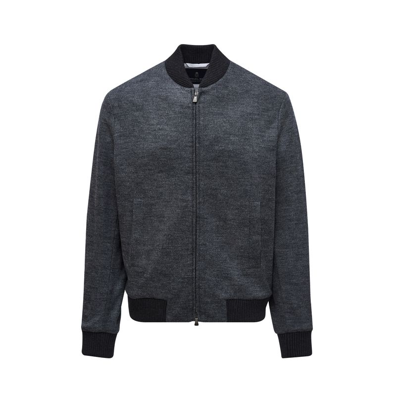 Emanuel Berg Checked Wool Bomber Jacket