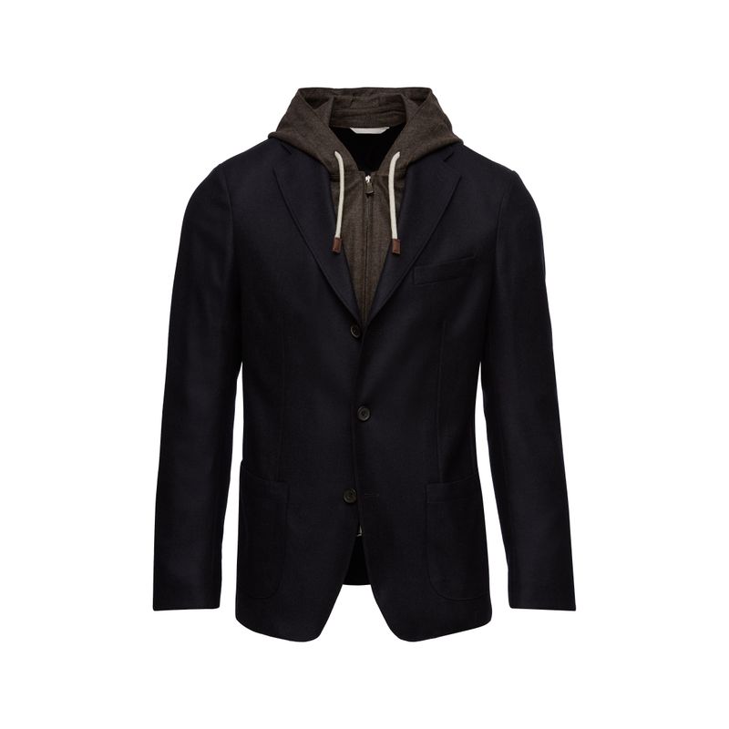 Emanuel Berg Wool &amp; Cashmere Sport Coat w/ Removable Hood