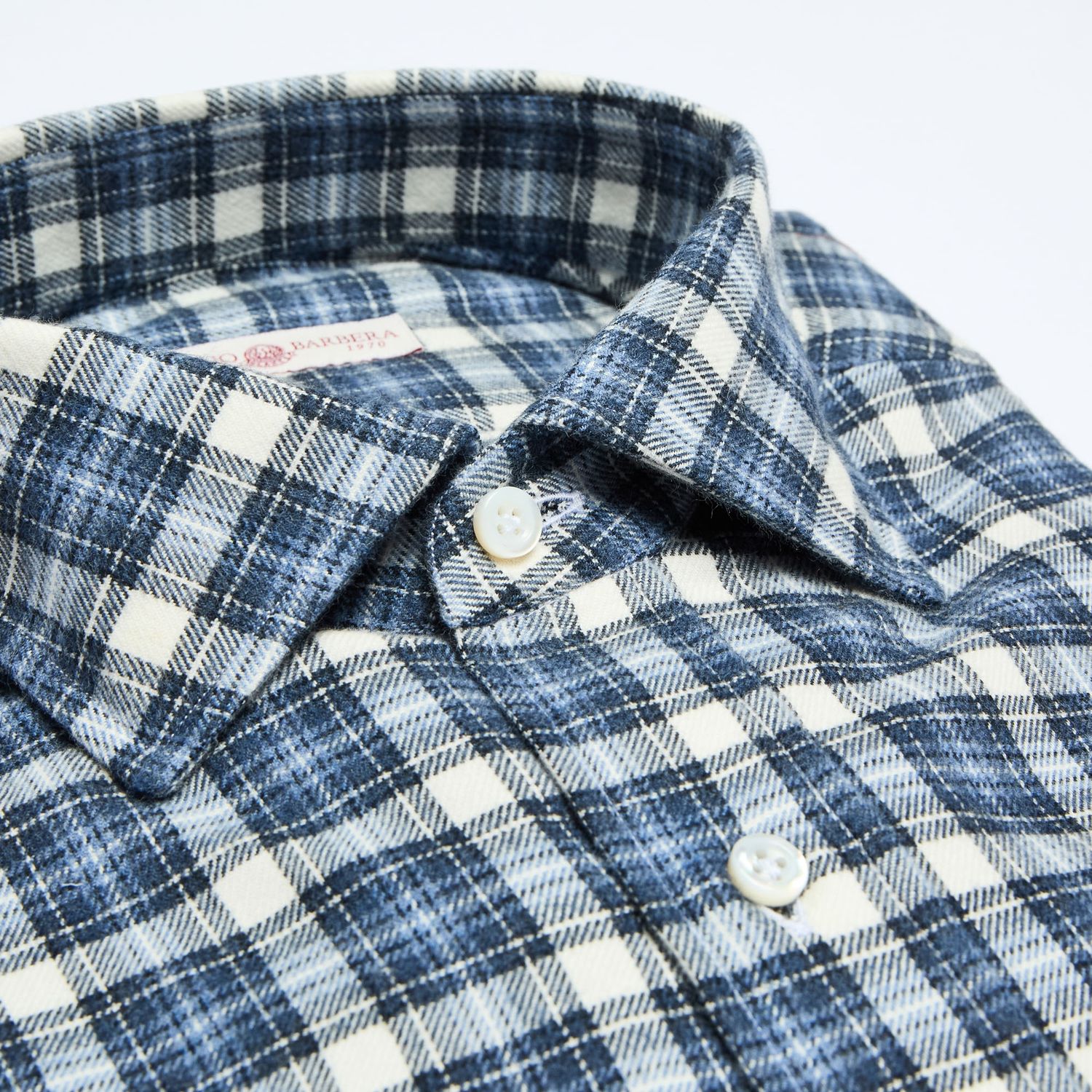 Luciano Barbera Brushed Plaid Sport Shirt