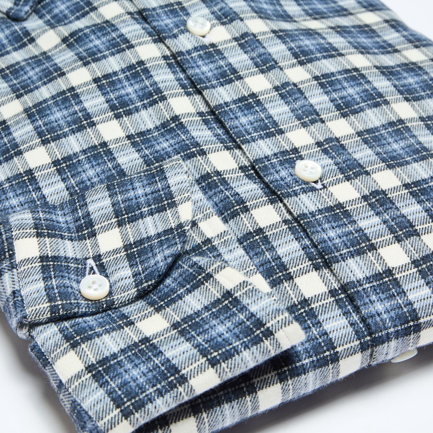 Luciano Barbera Brushed Plaid Sport Shirt