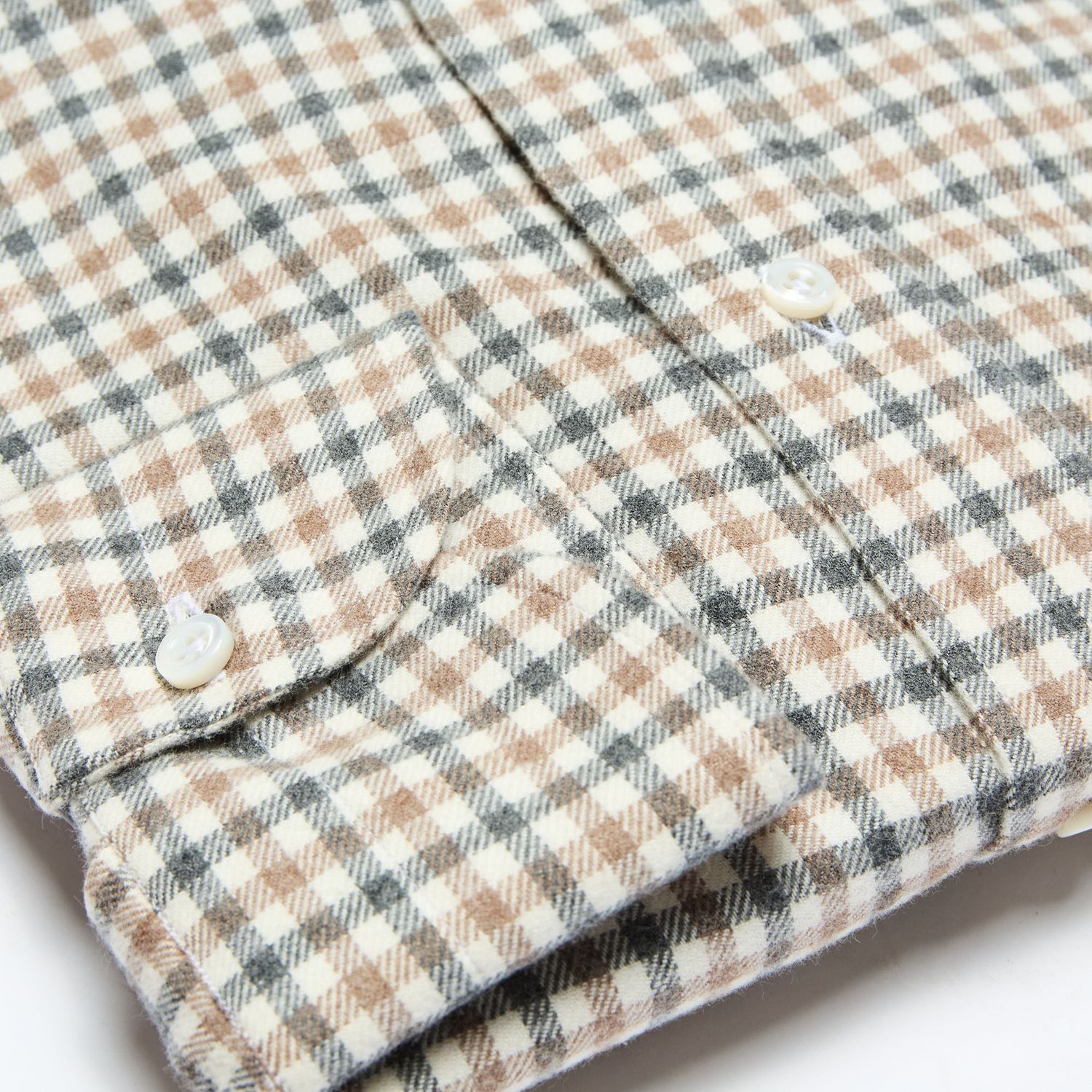 Luciano Barbera Brushed Mini Check Shirt