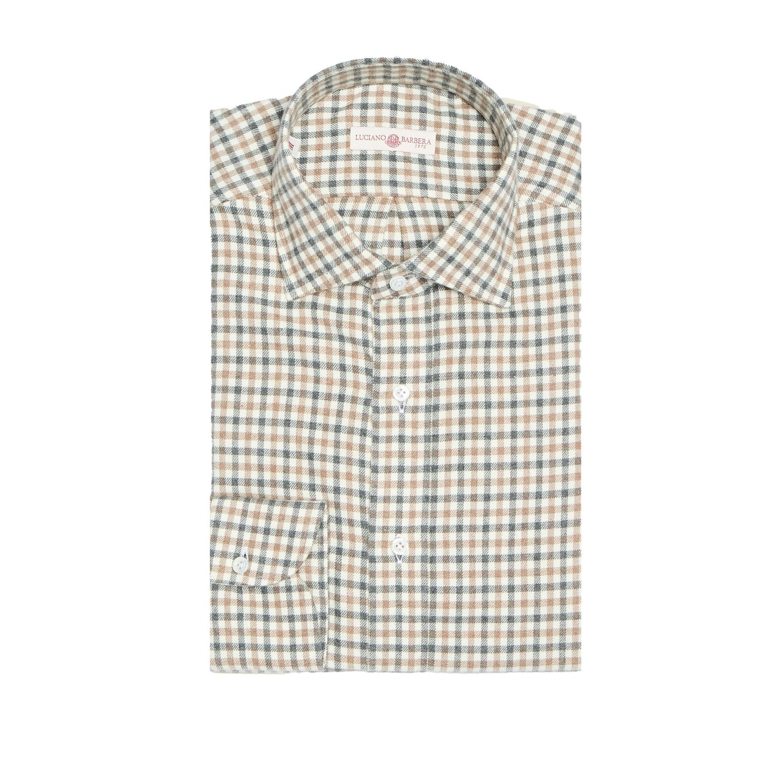 Luciano Barbera Brushed Mini Check Shirt