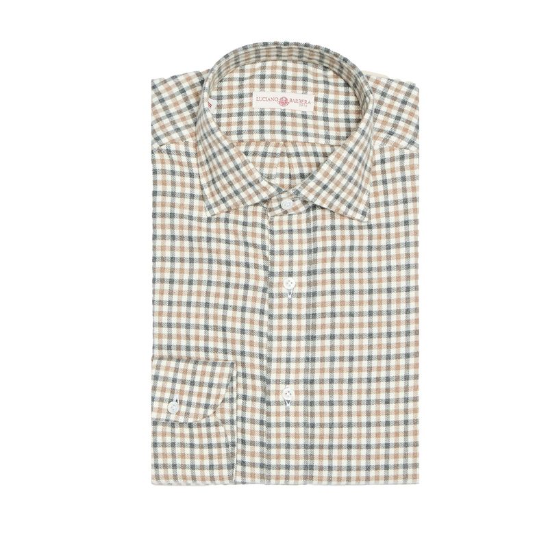 Luciano Barbera Brushed Mini Check Shirt