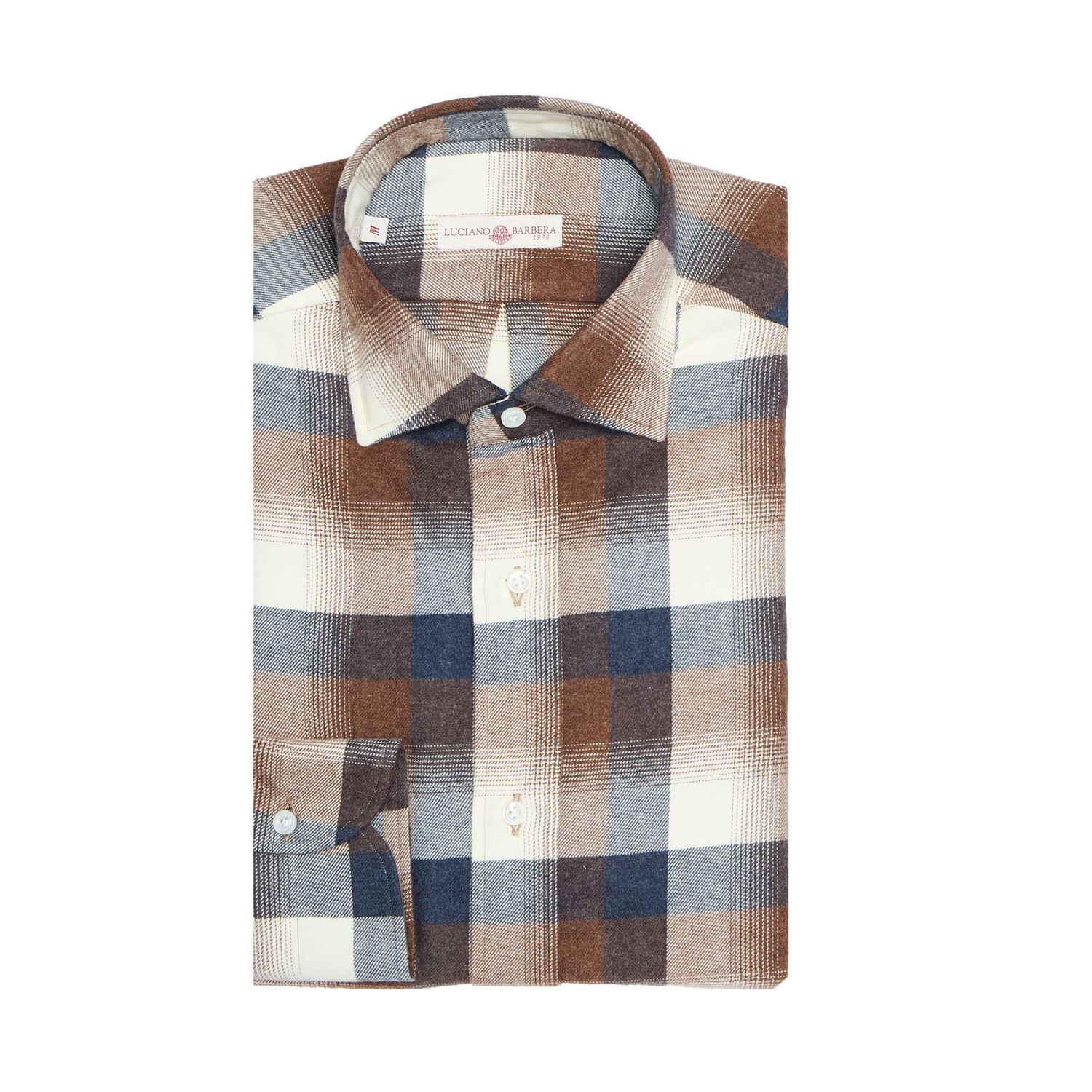 Luciano Barbera Multi Brushed Plaid Shirt
