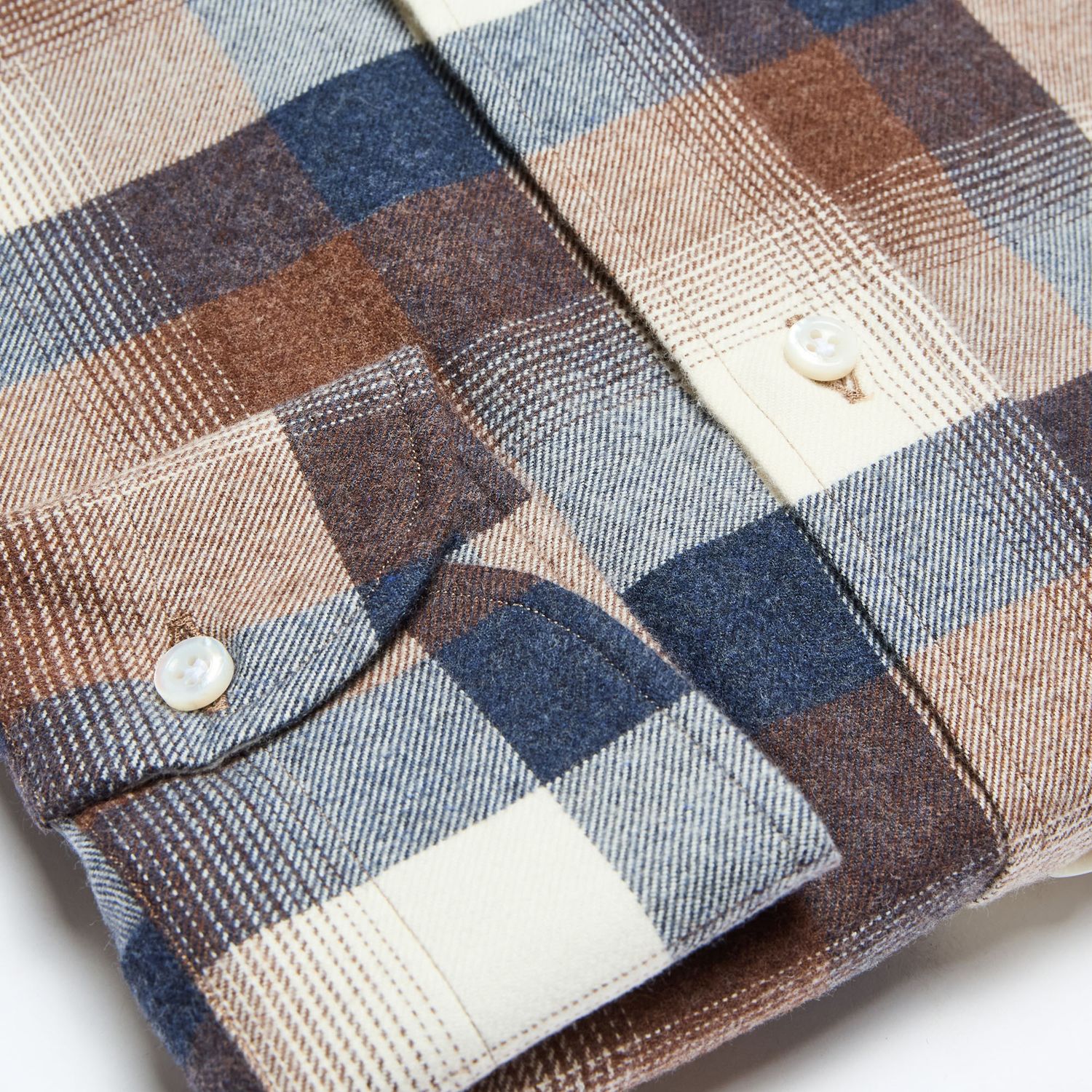 Luciano Barbera Multi Brushed Plaid Shirt