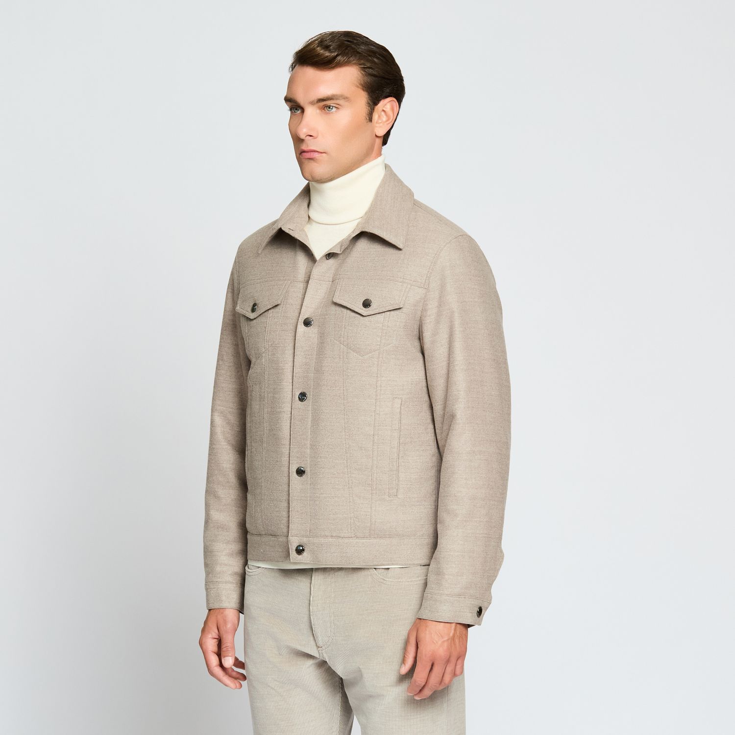 Luciano Barbera Wool Trucker Jacket