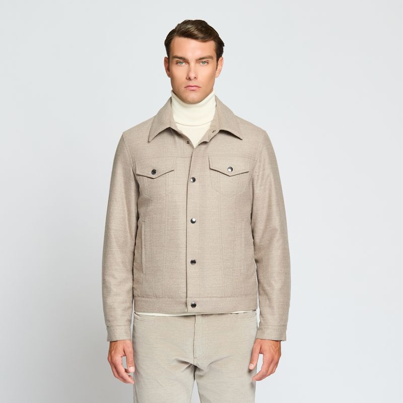 Luciano Barbera Wool Trucker Jacket