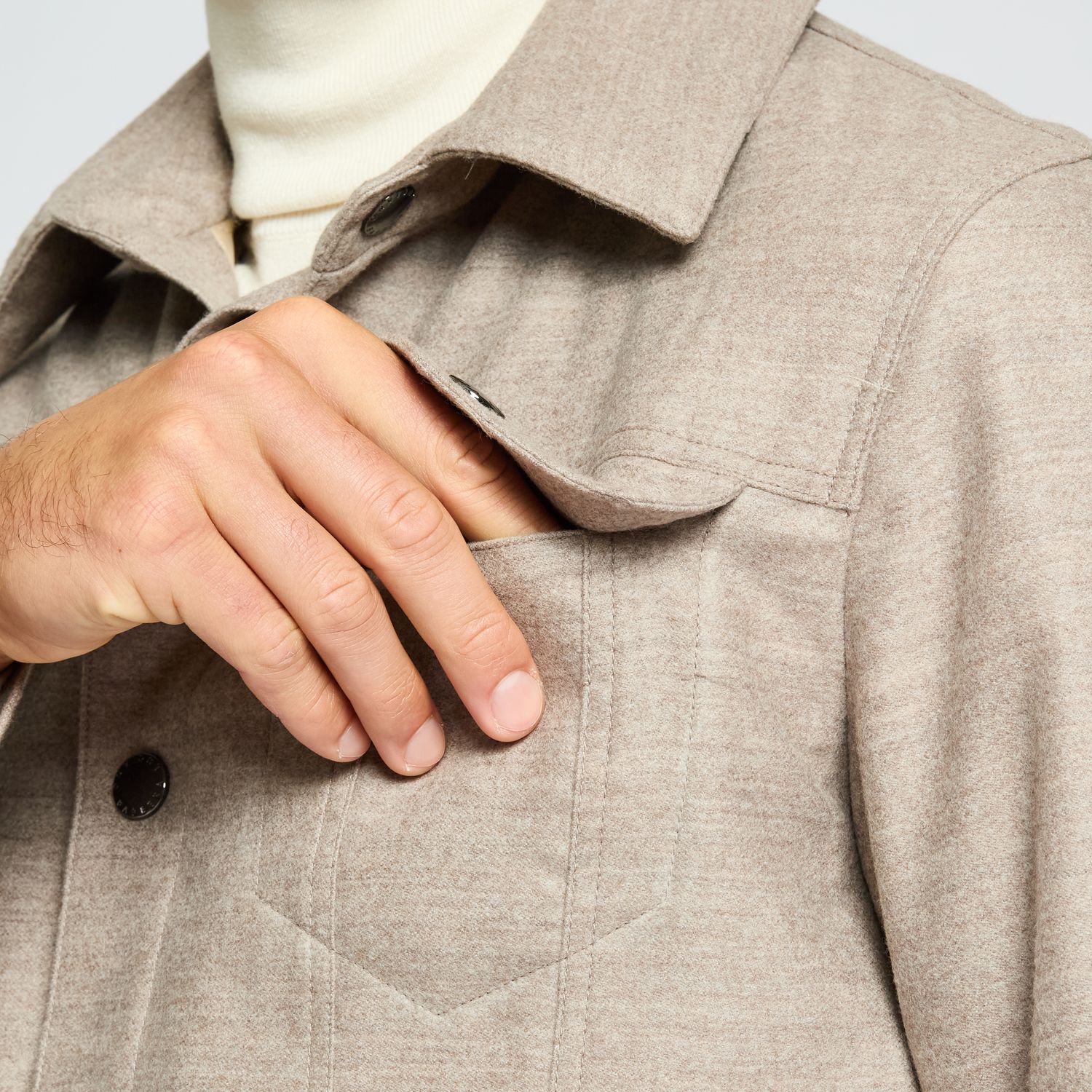 Luciano Barbera Wool Trucker Jacket