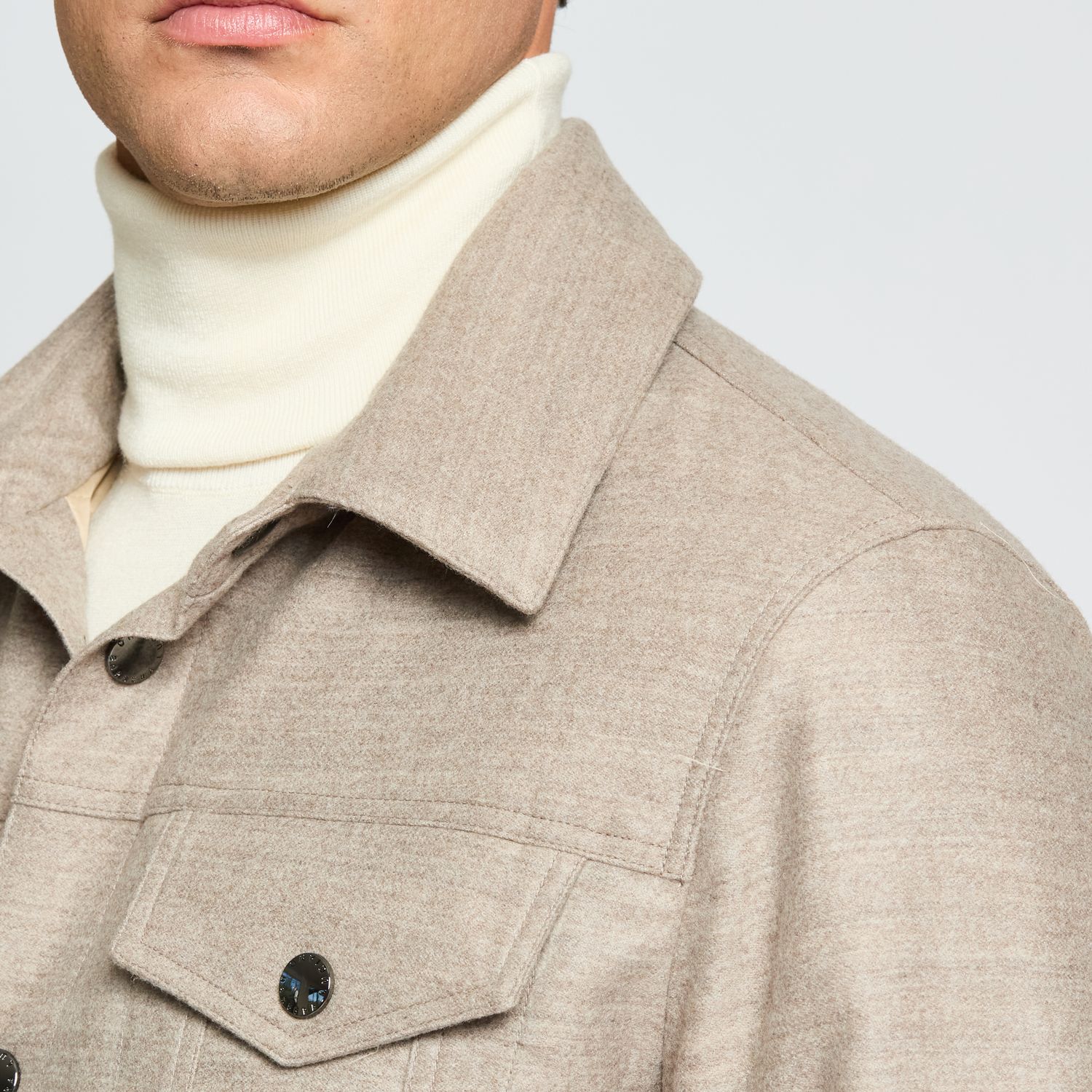 Luciano Barbera Wool Trucker Jacket