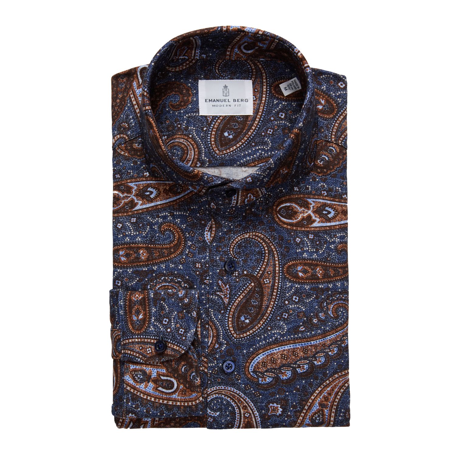 Emanuel Berg Premium Jersey Knit Shirt, Color: Dark Blue, Size: 40
