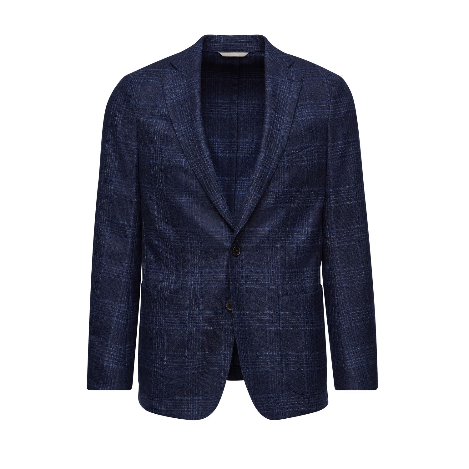Emanuel Berg Wool Checked Deconstructed Sport Coat, Color: Dark Blue, Size: 48