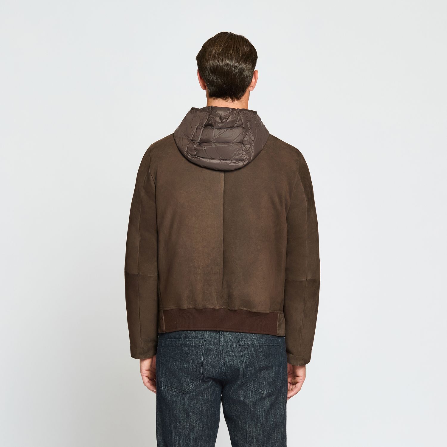 Luciano Barbera Hooded Suede Bomber