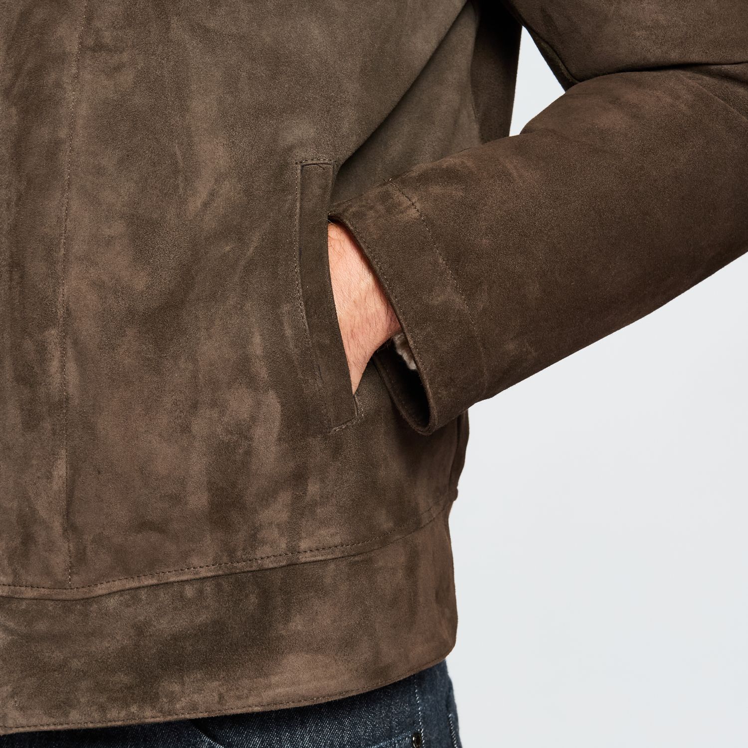 Luciano Barbera Hooded Suede Bomber