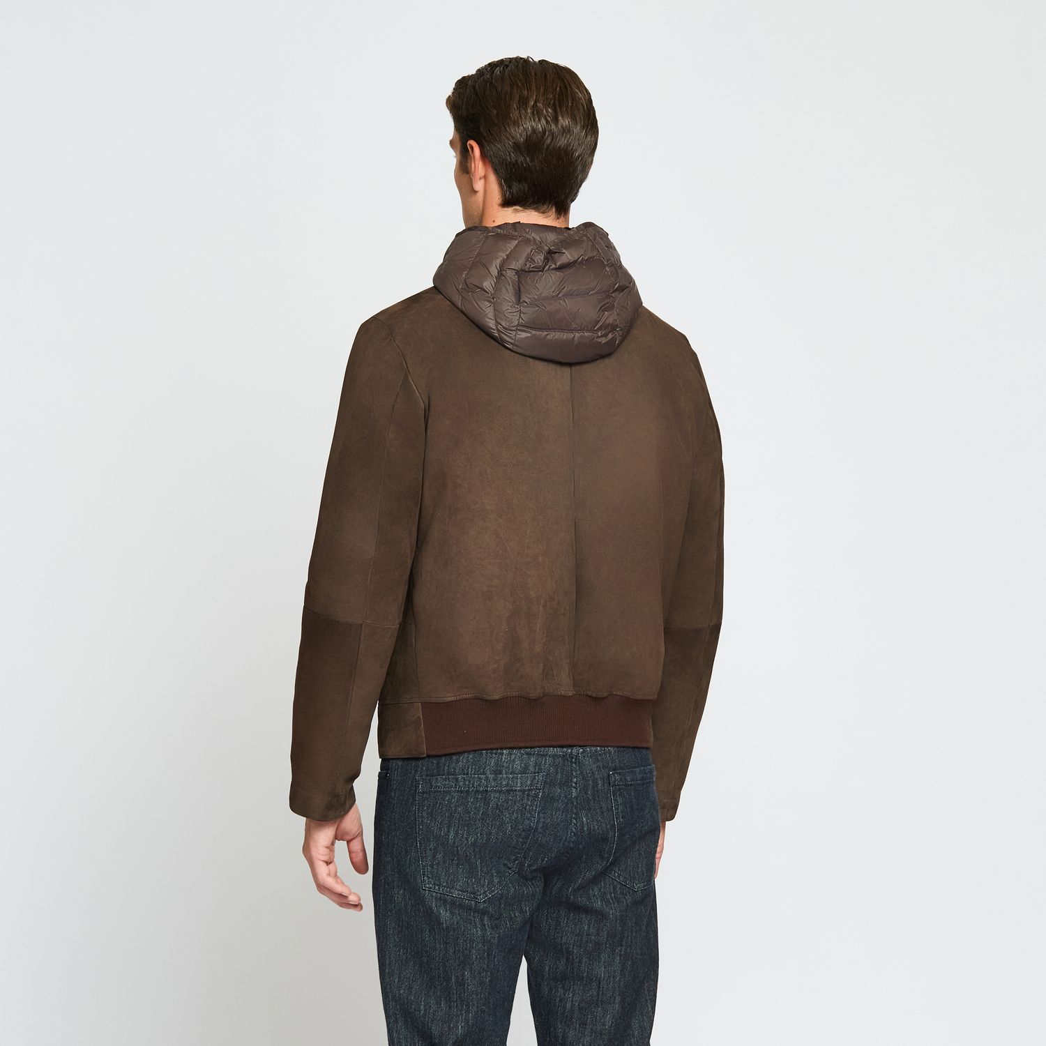 Luciano Barbera Hooded Suede Bomber