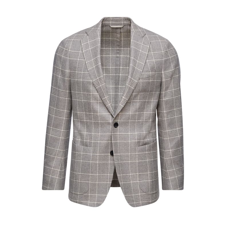 Emanuel Berg Two Button Deconstructed Check Sport Coat
