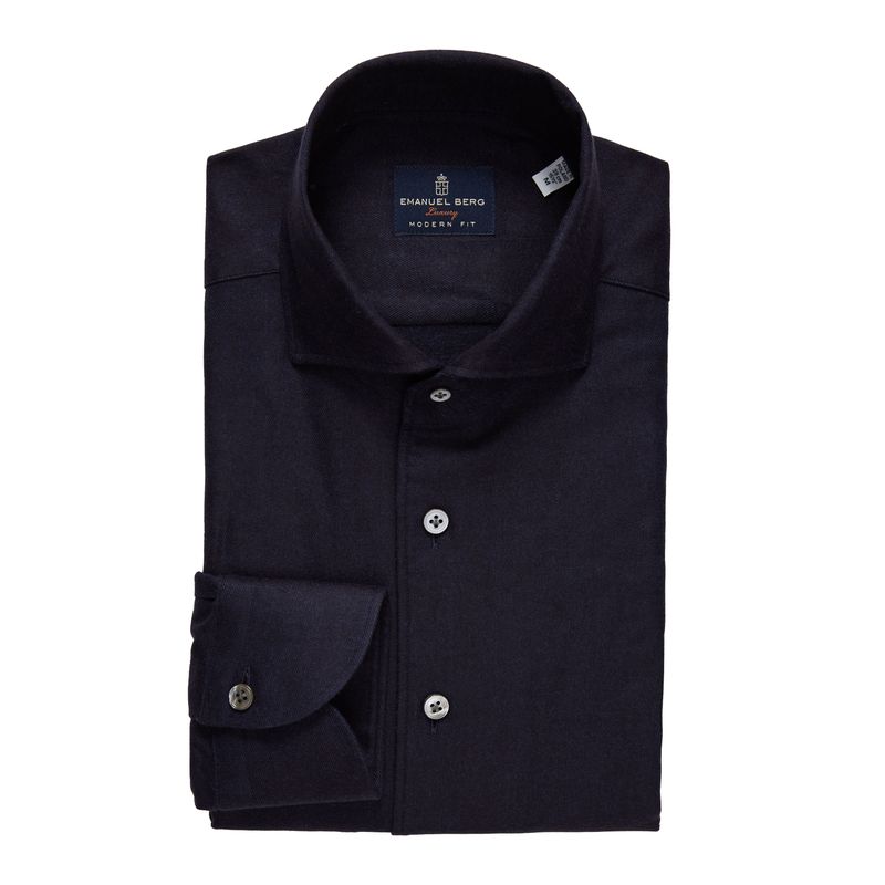 Emanuel Berg Herringbone Melange Brushed Cotton Twill