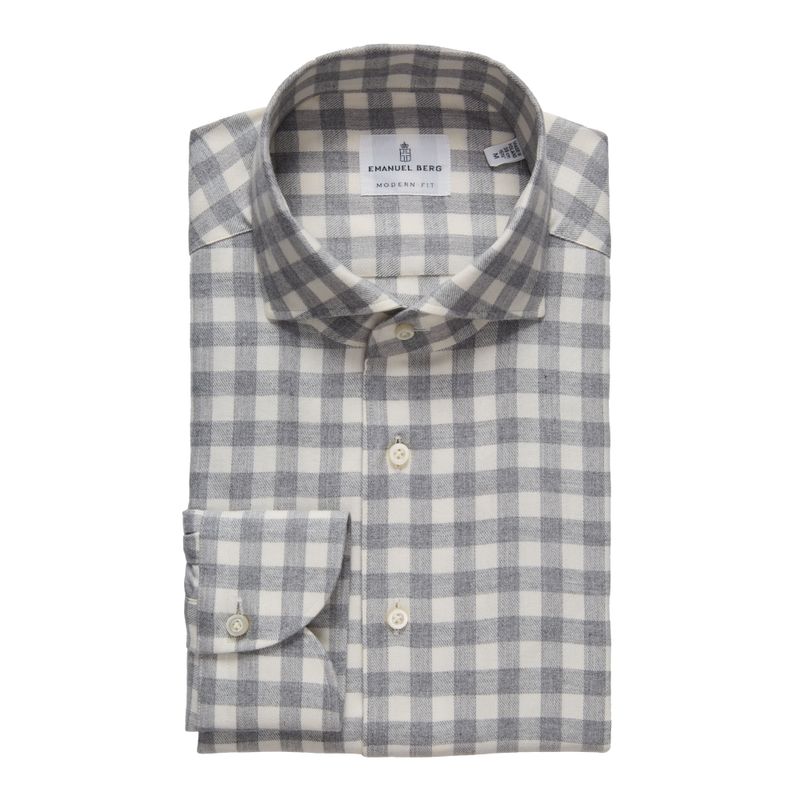 Emanuel Berg Flannel Checked Lyocell Twill Shirt