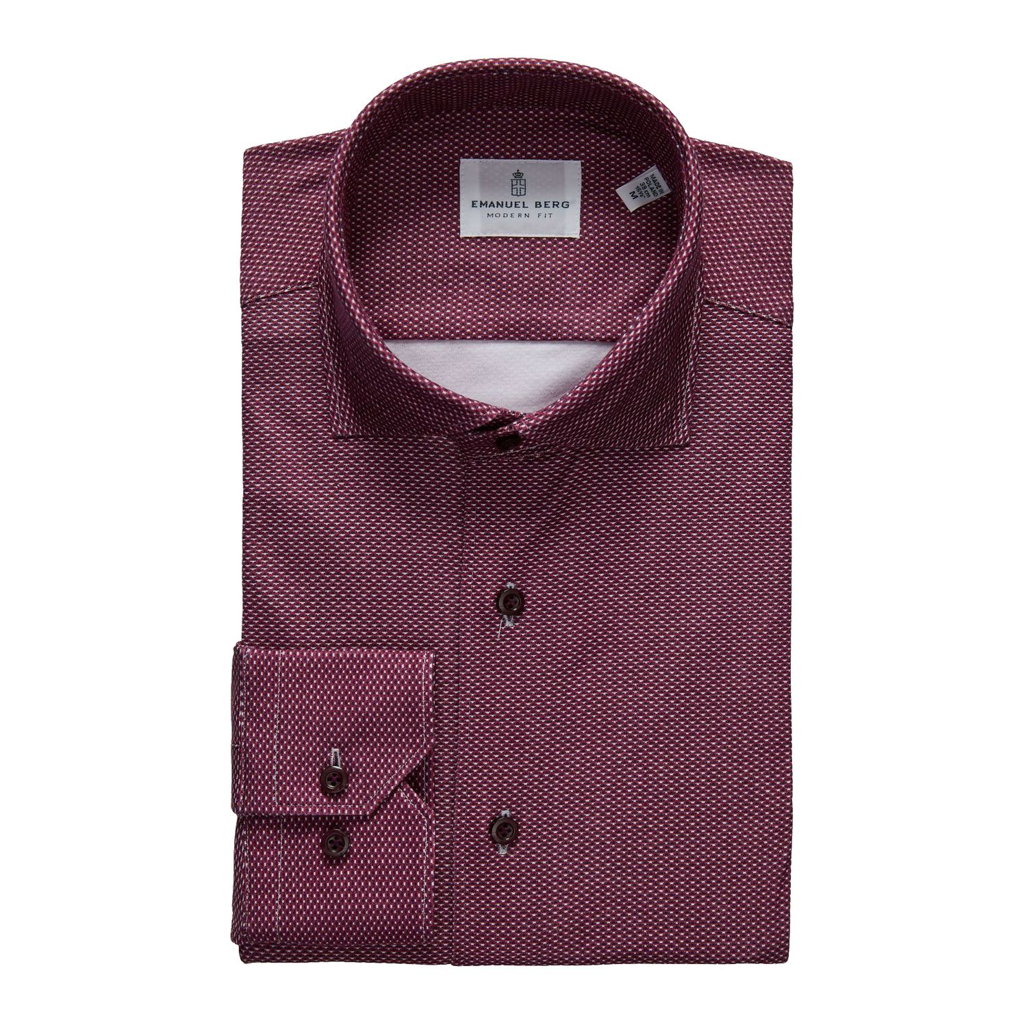 Emanuel Berg Modern Fit Stretch Knit Print 4Flex Shirt