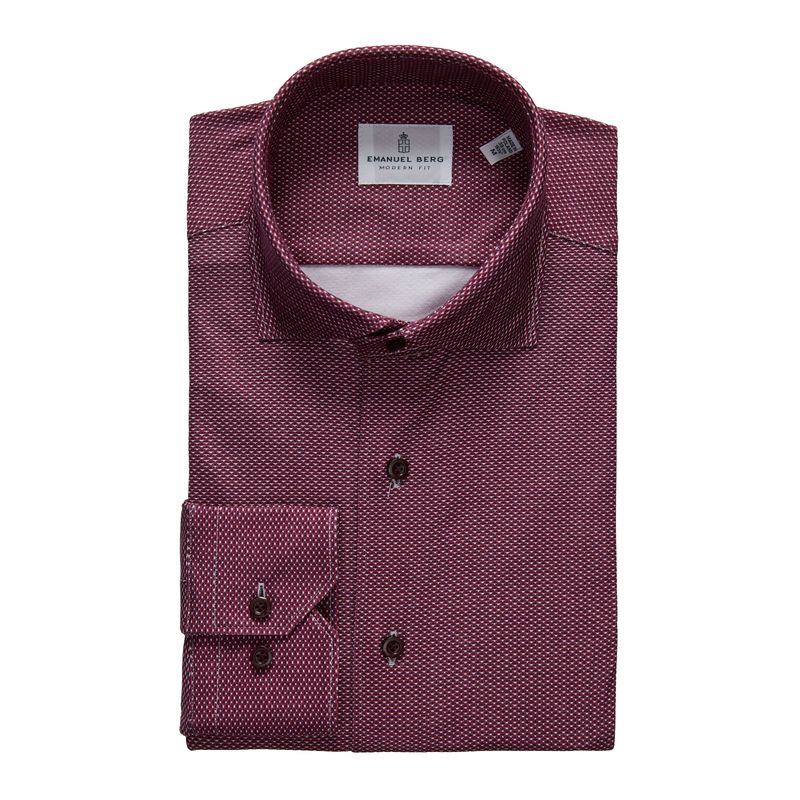 Emanuel Berg Modern Fit Stretch Knit Print 4Flex Shirt
