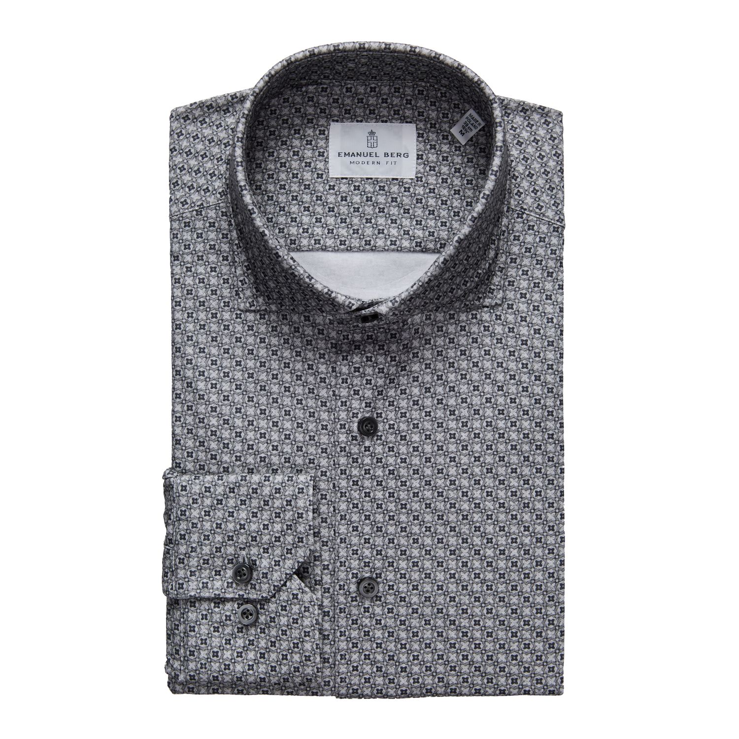 Emanuel Berg Modern Fit Medallion 4Flex Shirt