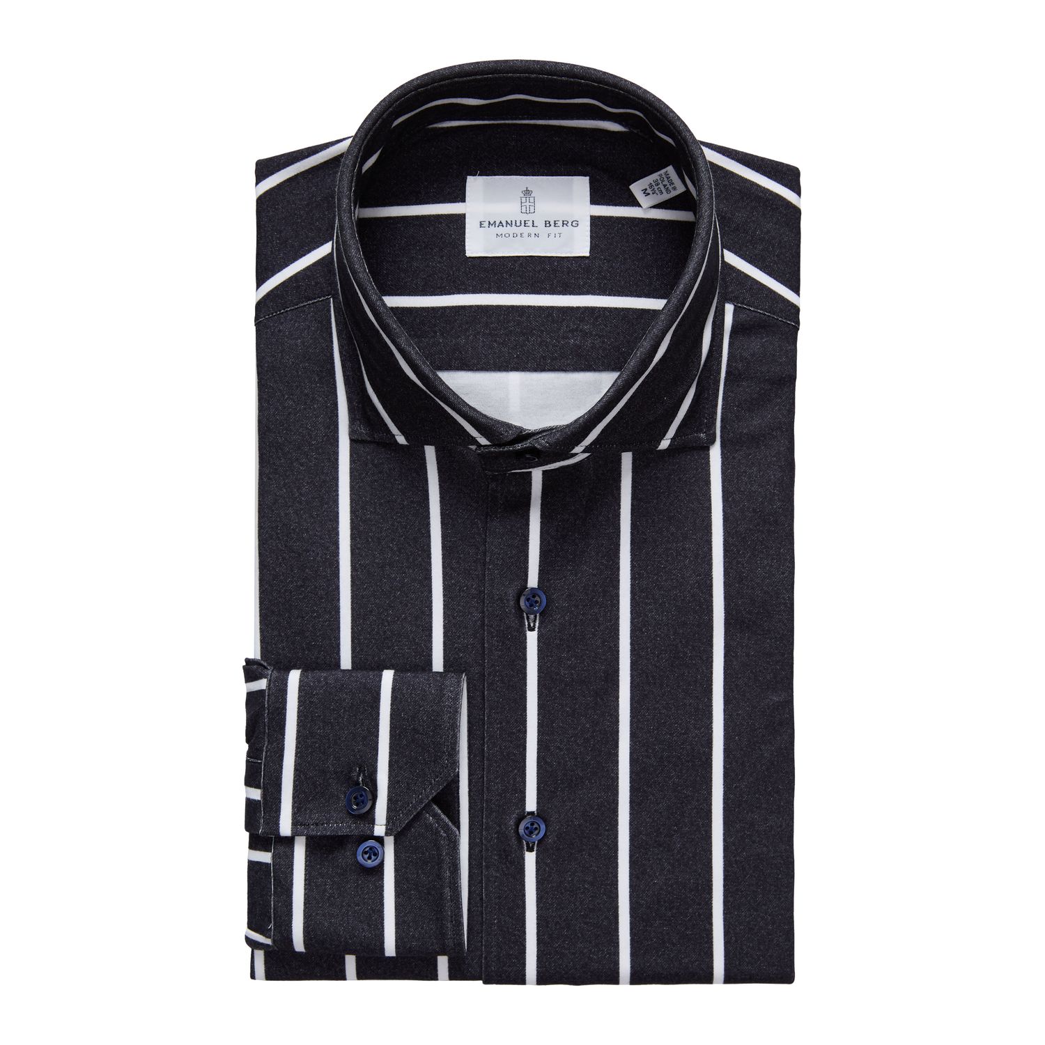 Emanuel Berg Modern Fit Stripe 4Flex Shirt