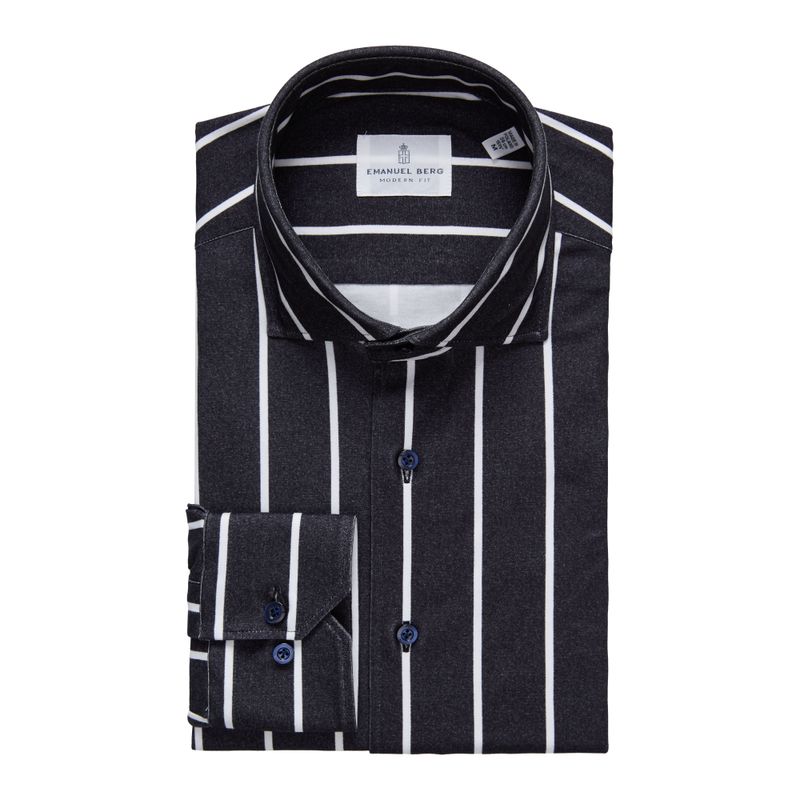Emanuel Berg Modern Fit Stripe 4Flex Shirt