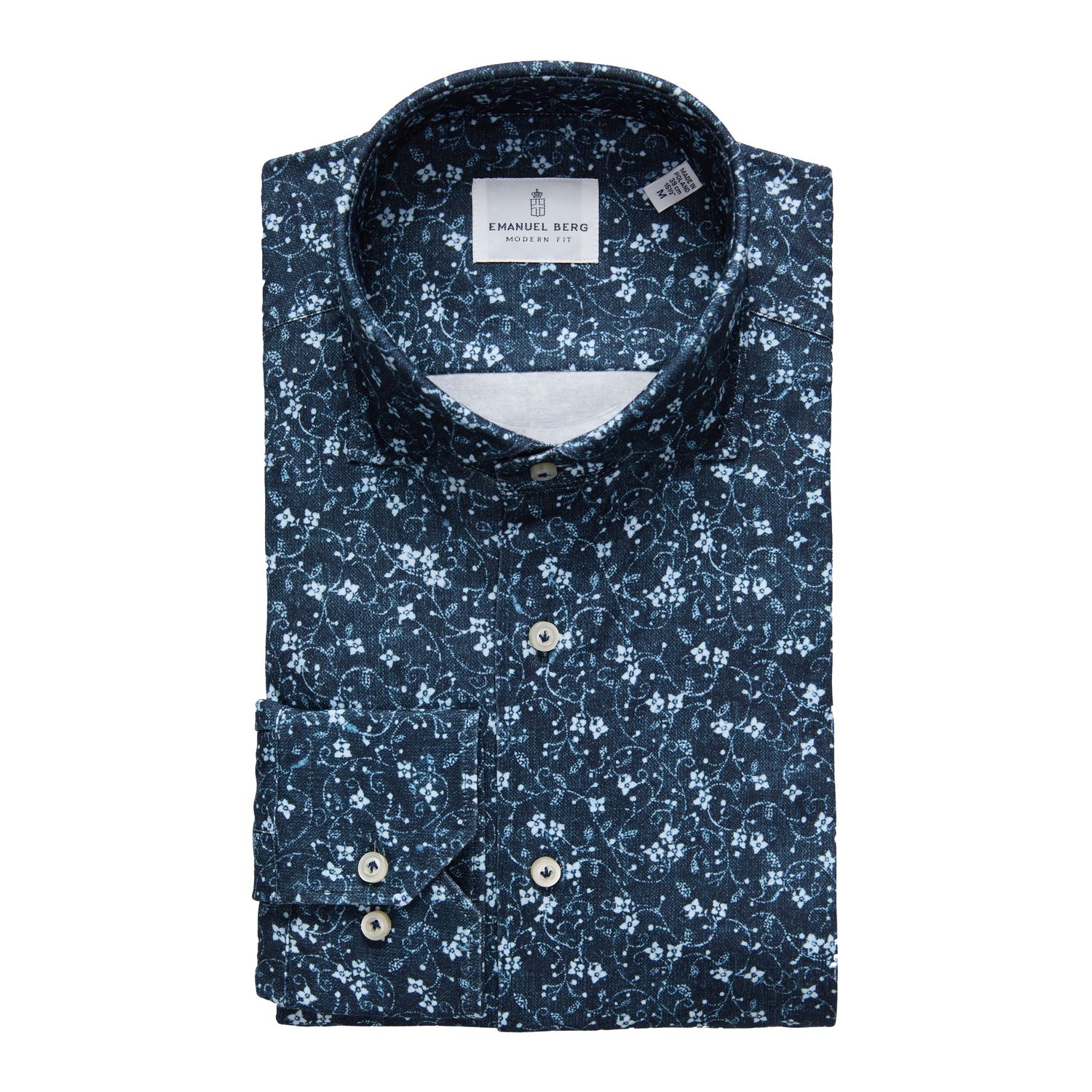 Emanuel Berg Modern Fit Floral Print 4Flex Shirt