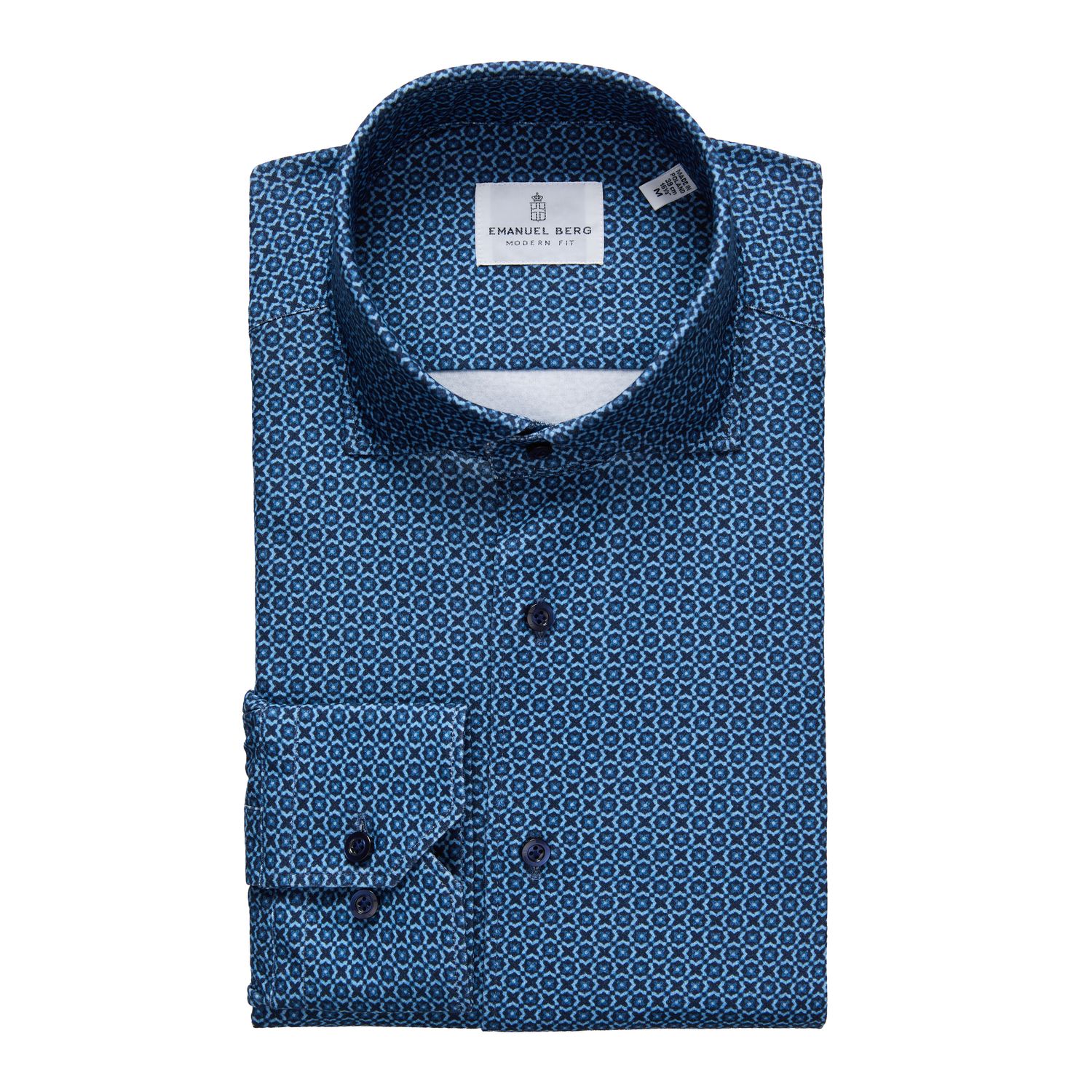 Emanuel Berg Modern Medallion Print 4Flex Shirt