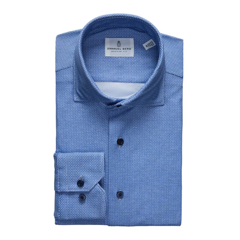 Emanuel Berg Modern Micro Chevron 4Flex Shirt