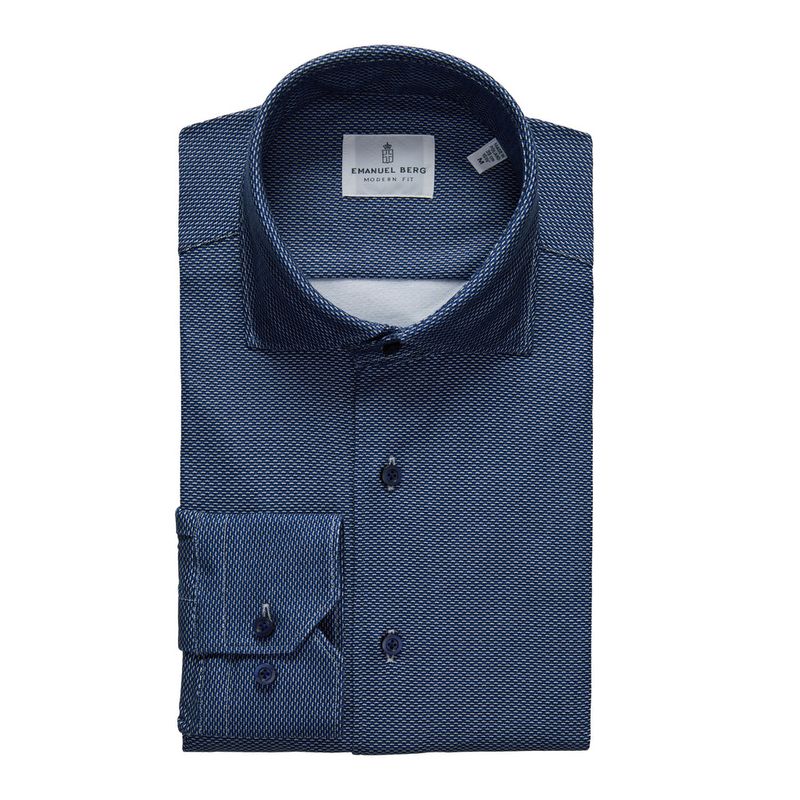 Emanuel Berg Modern Micro Chevron 4Flex Shirt