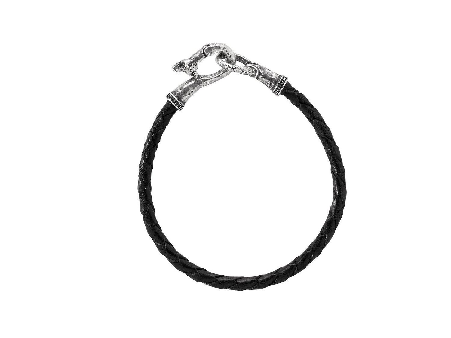 John Varvatos Skull Latch Leather Bracelet