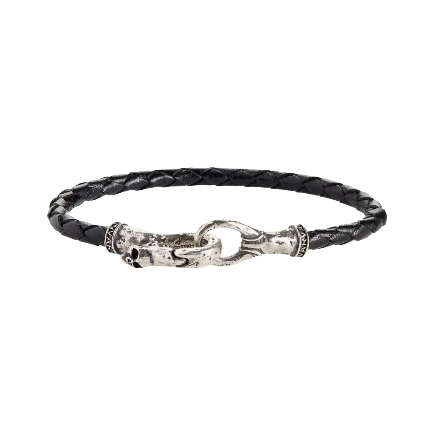 John Varvatos Skull Latch Leather Bracelet