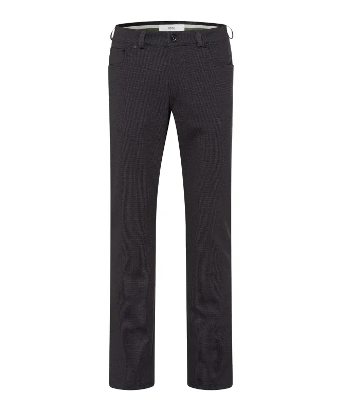 Brax Microcheck Jersey Chuck Pants