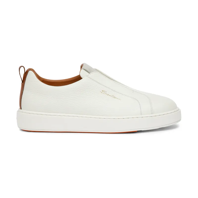 Santoni Tumbled Leather Victory Sneakers