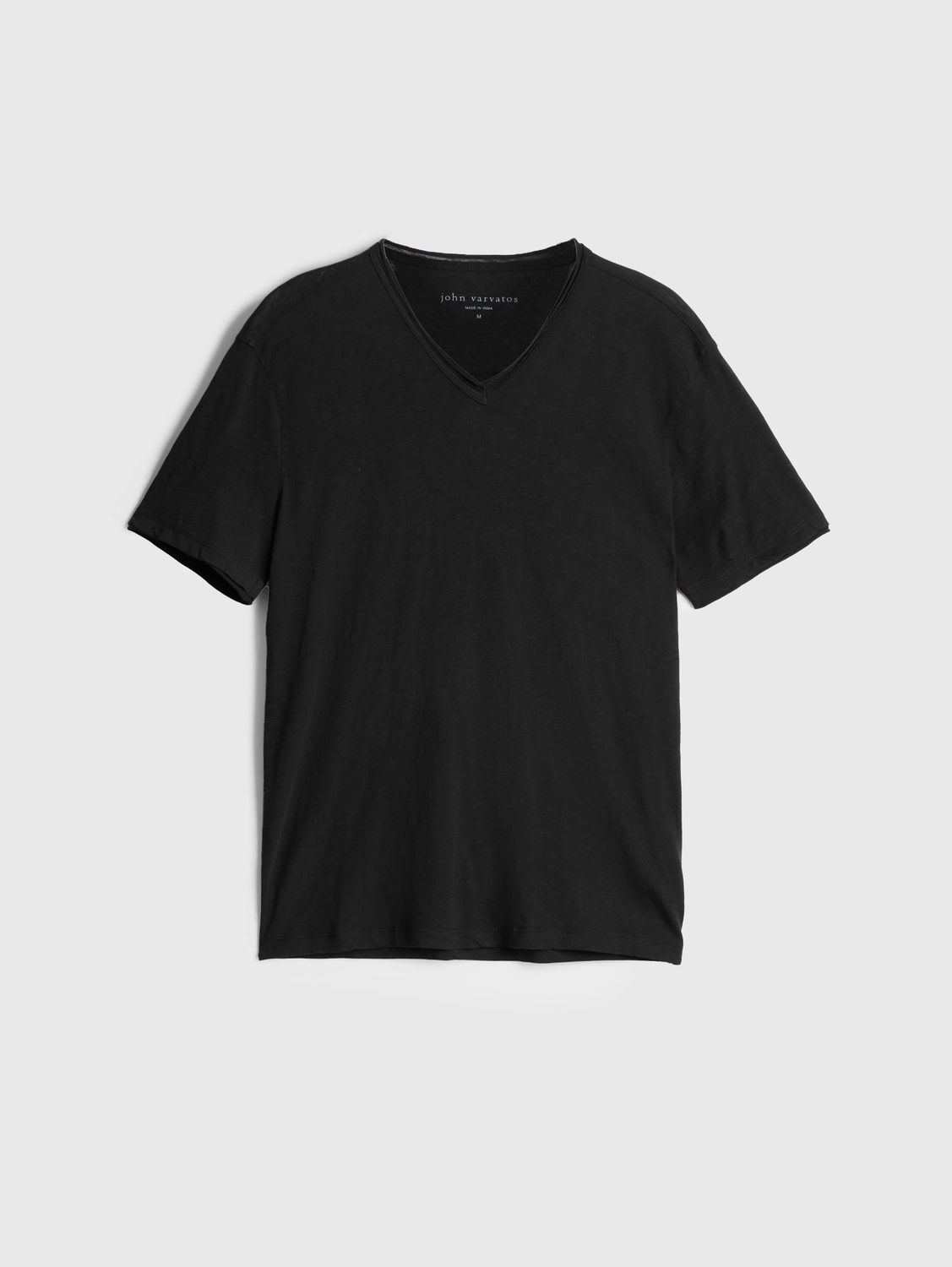 John Varvatos Miles Slub V-Neck w/ Cut Raw Edge