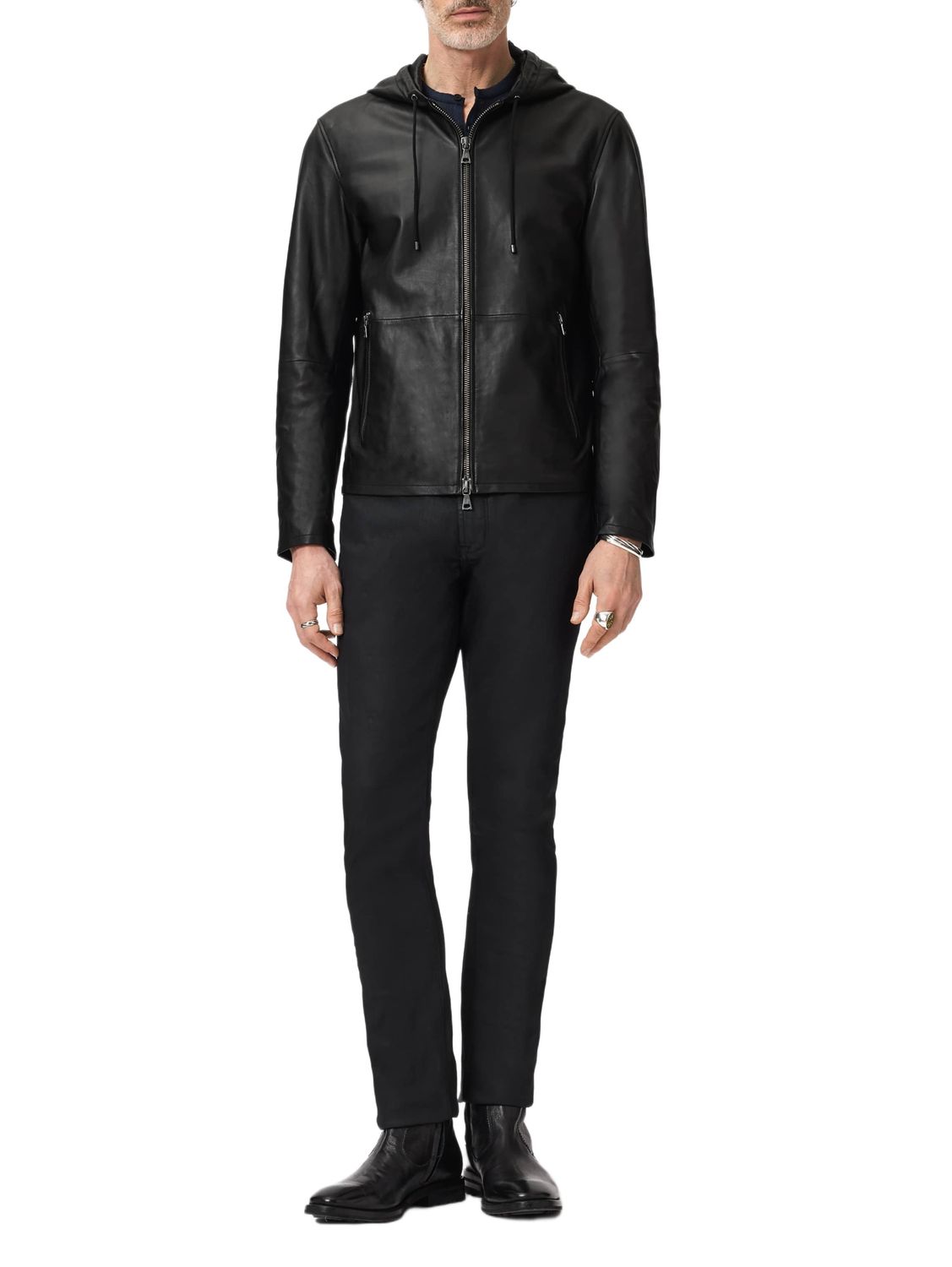 John Varvatos Niko Leather Hoodie