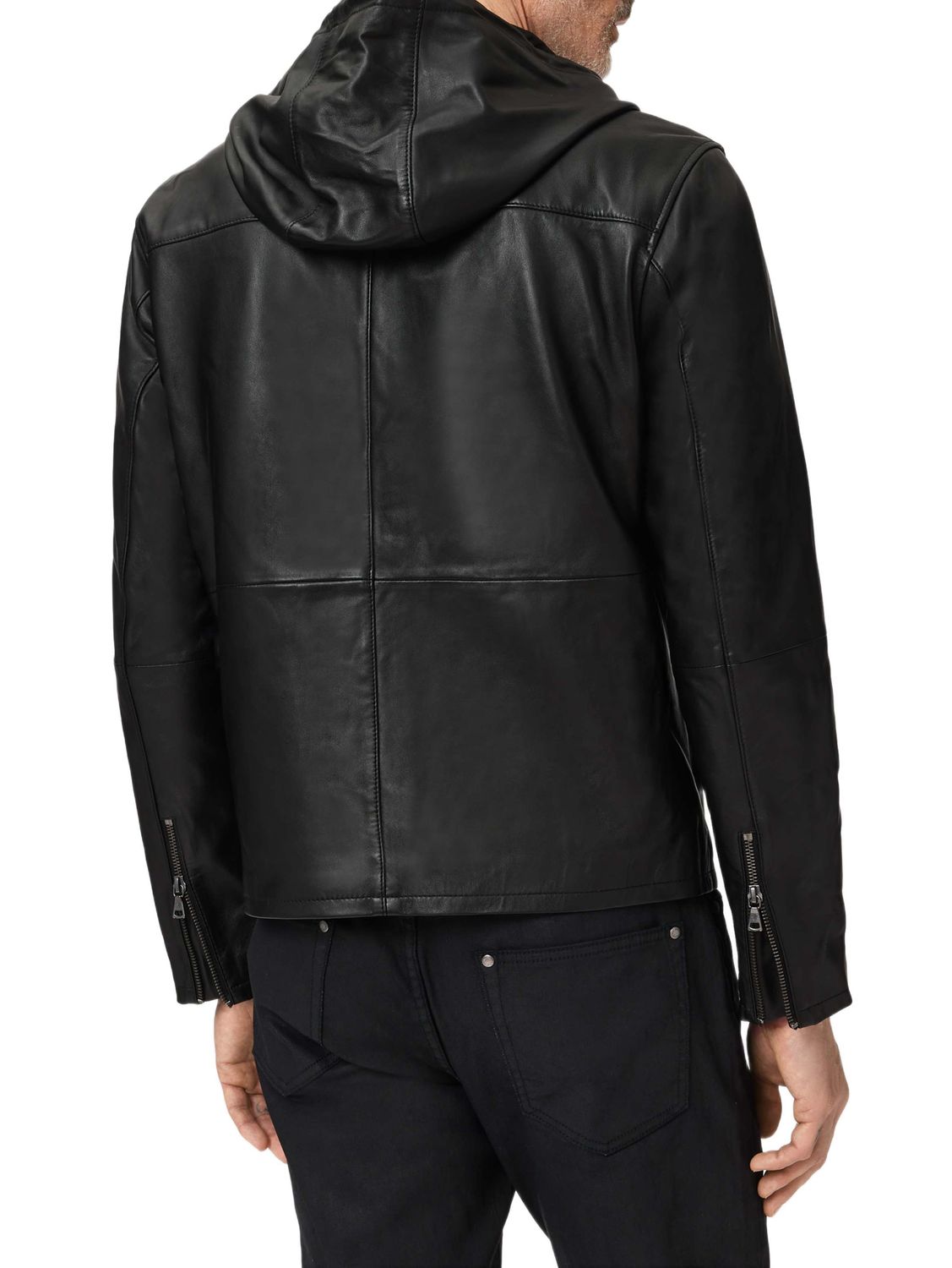 John Varvatos Niko Leather Hoodie