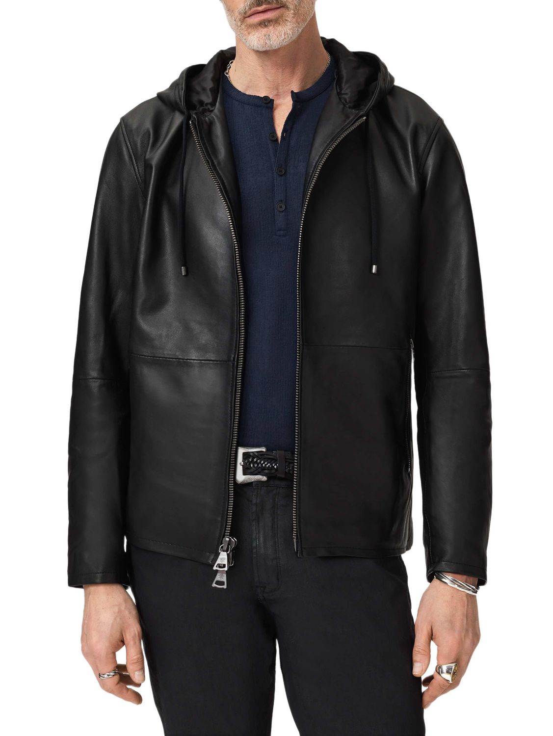 John Varvatos Niko Leather Hoodie