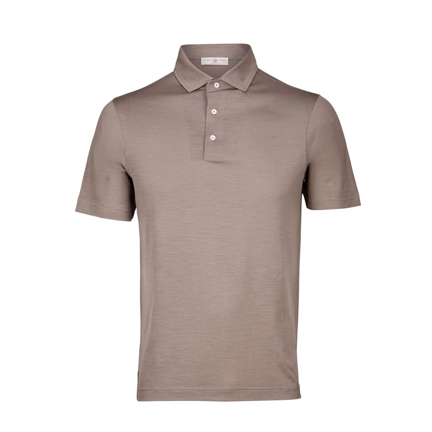 Luciano Barbera Three Button Wool Polo, Color: 15 Brown, Size: S