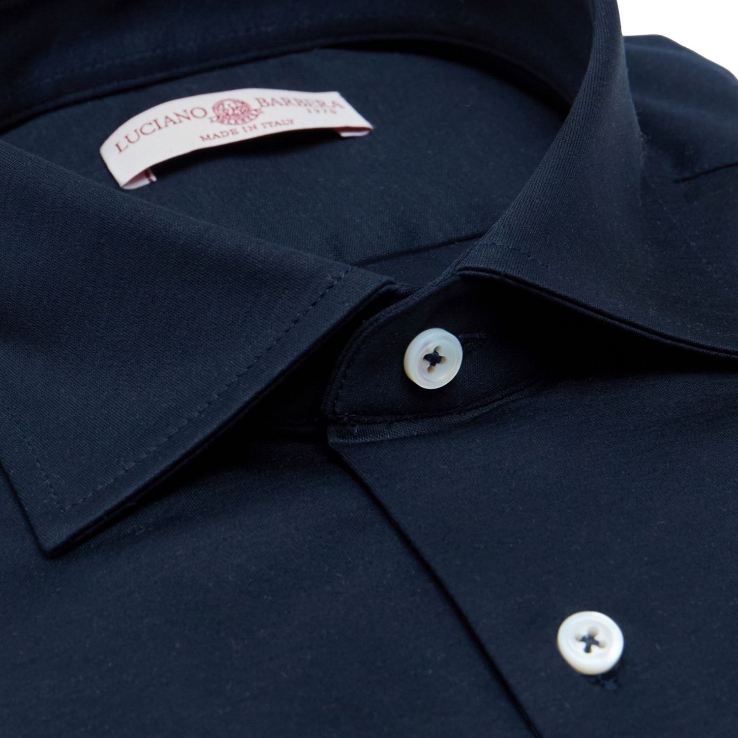 Luciano Barbera Natural Stretch L/S Spread Collar