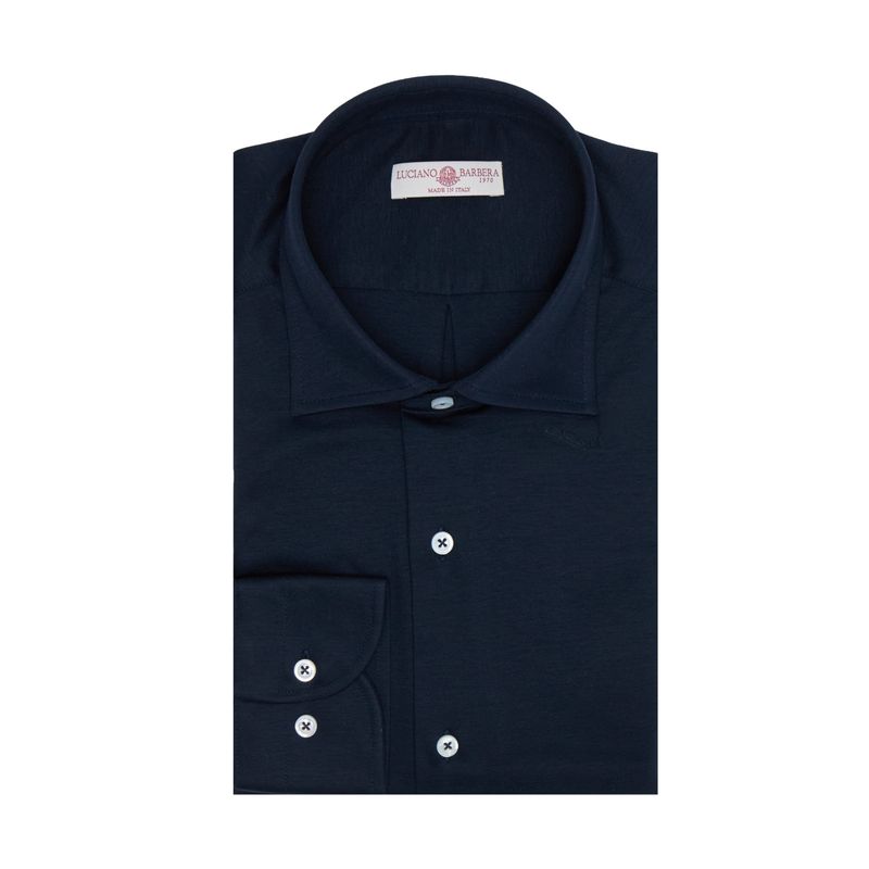 Luciano Barbera Natural Stretch L/S Spread Collar