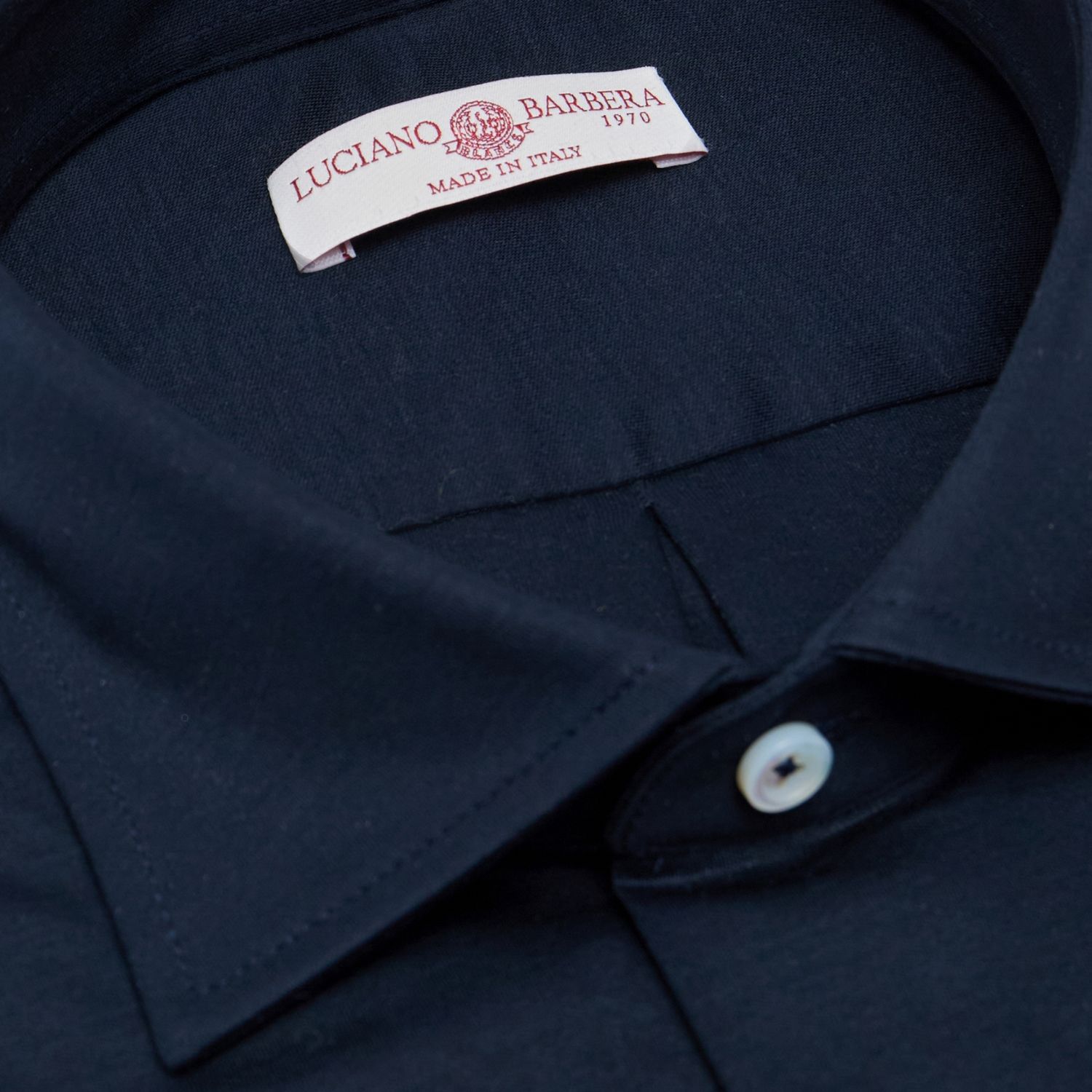 Luciano Barbera Natural Stretch L/S Spread Collar