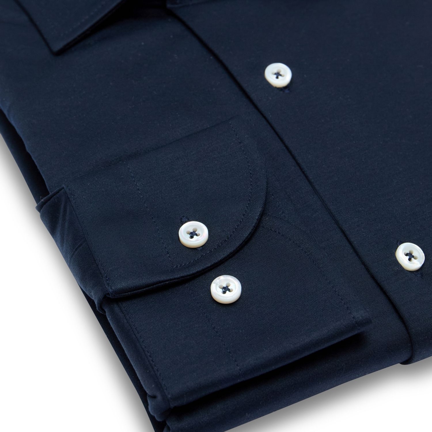 Luciano Barbera Natural Stretch L/S Spread Collar