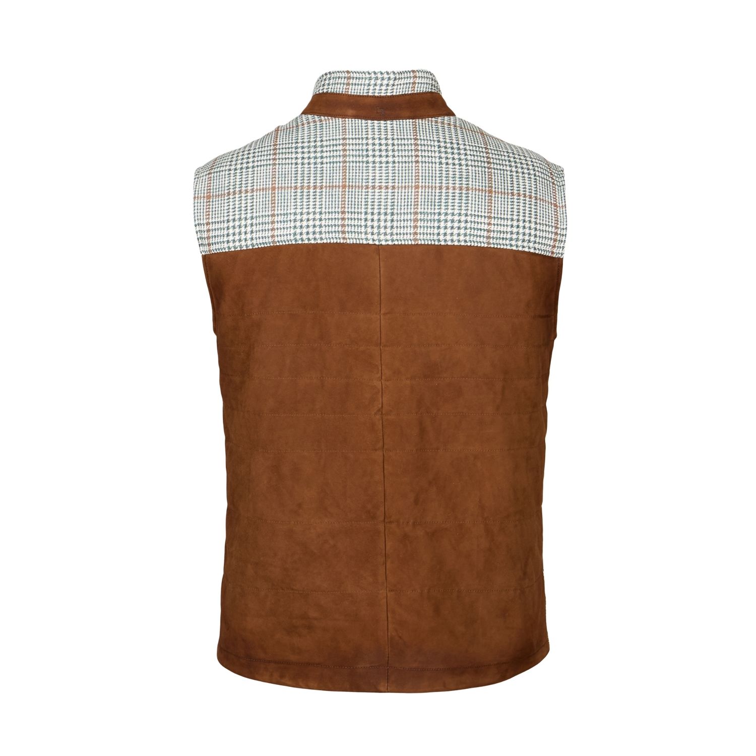 Luciano Barbera Fabric Vest w/ Suede Back