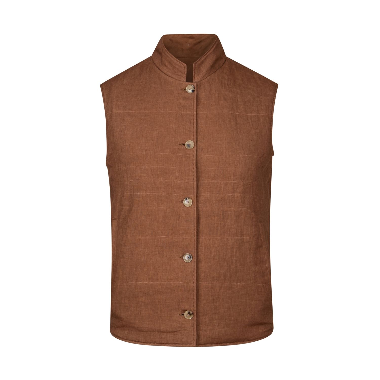 Luciano Barbera Suede/Linen Reversible Vest