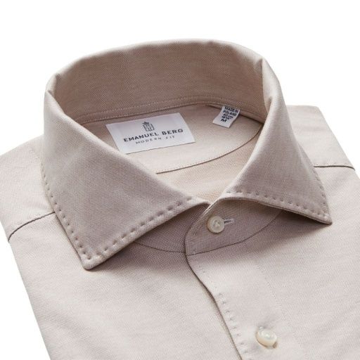 Emanuel Berg Jacquard S/S Polo, Color: Light Beige, Size: S
